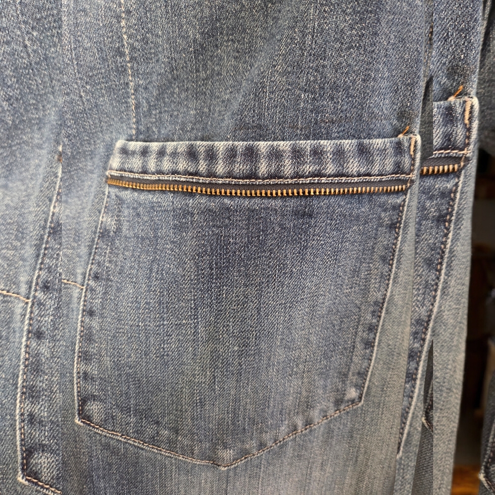 Women's GAP 1969 Blue Denim V-Neck Bib Overalls. Size 28R. Full length. - Picture 7 of 16